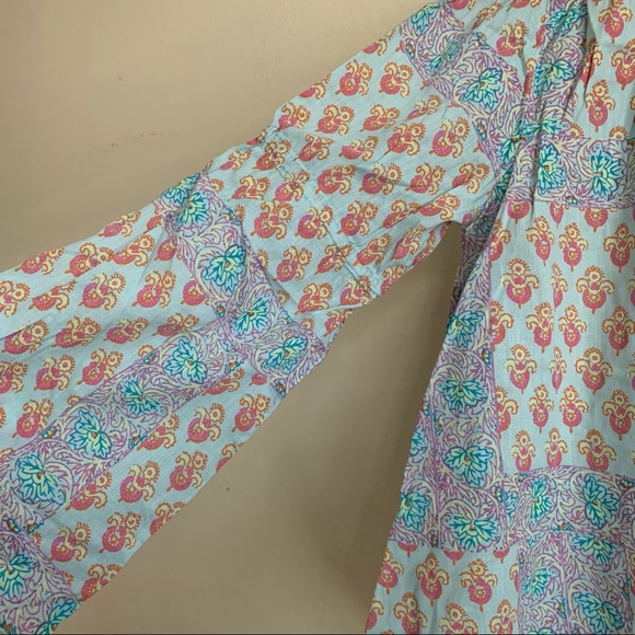Anthropologie Lilka Boho Dreams Patterned Pastel Blouse Small - Picture 6 of 8
